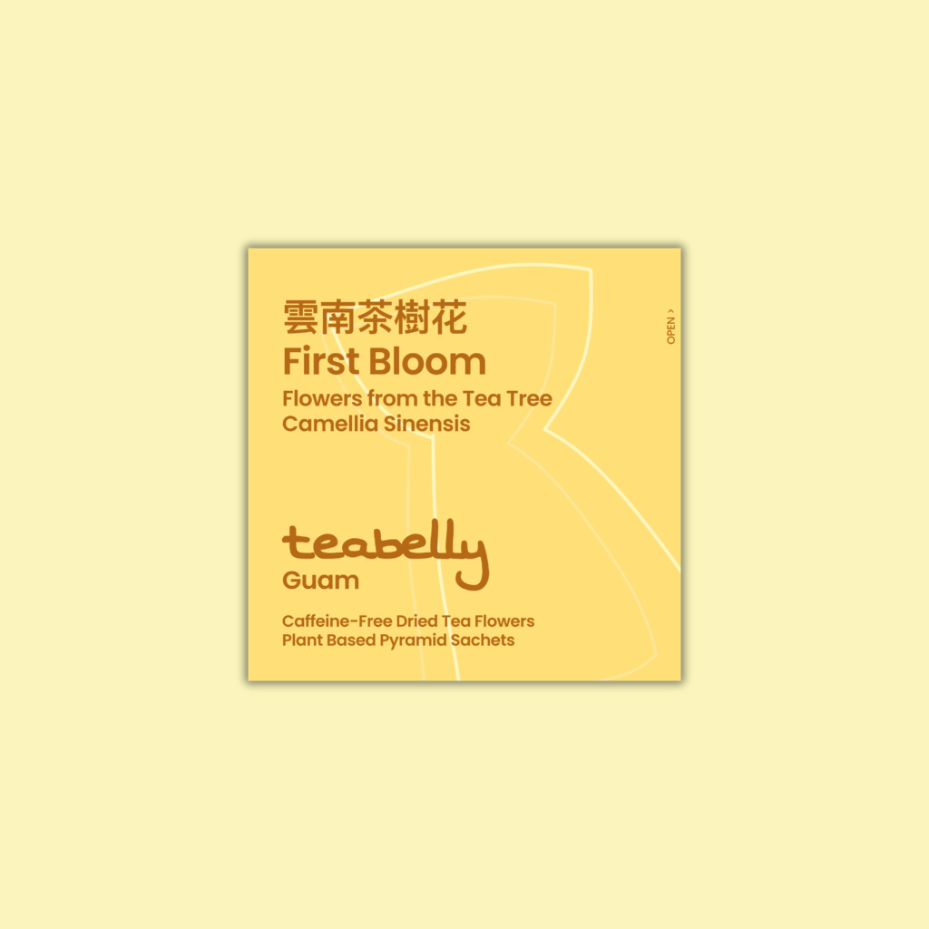 First Bloom box — caffeine-free Camellia sinensis flower tisane, 50 pyramid sachets