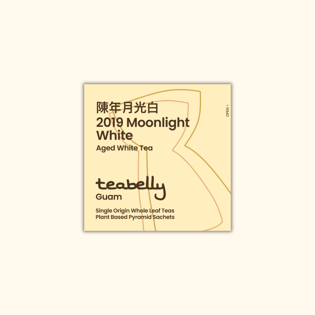 2019 Moonlight White box — aged Yunnan white tea, 50 whole-leaf pyramid sachets